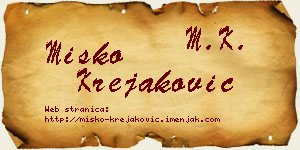 Miško Krejaković vizit kartica